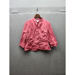 Coldwater Creek Womens Pink Mandarin Collar Cotton Jacket Size 12